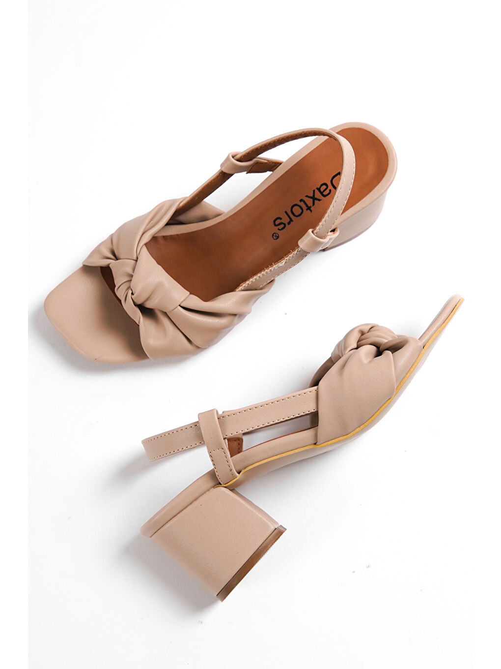 Bej D719 Kadın Topuklu Ayakkabı-7