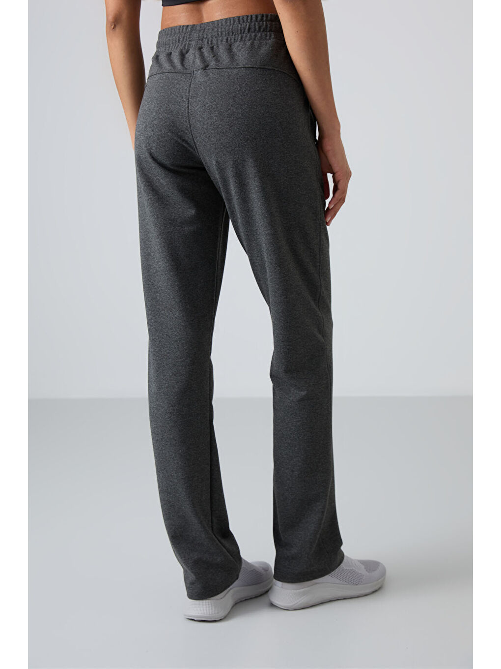 Antrasit Gizli Fermuar Cepli Rahat Form Klasik Paça Kadın Eşofman Alt - 94148-4