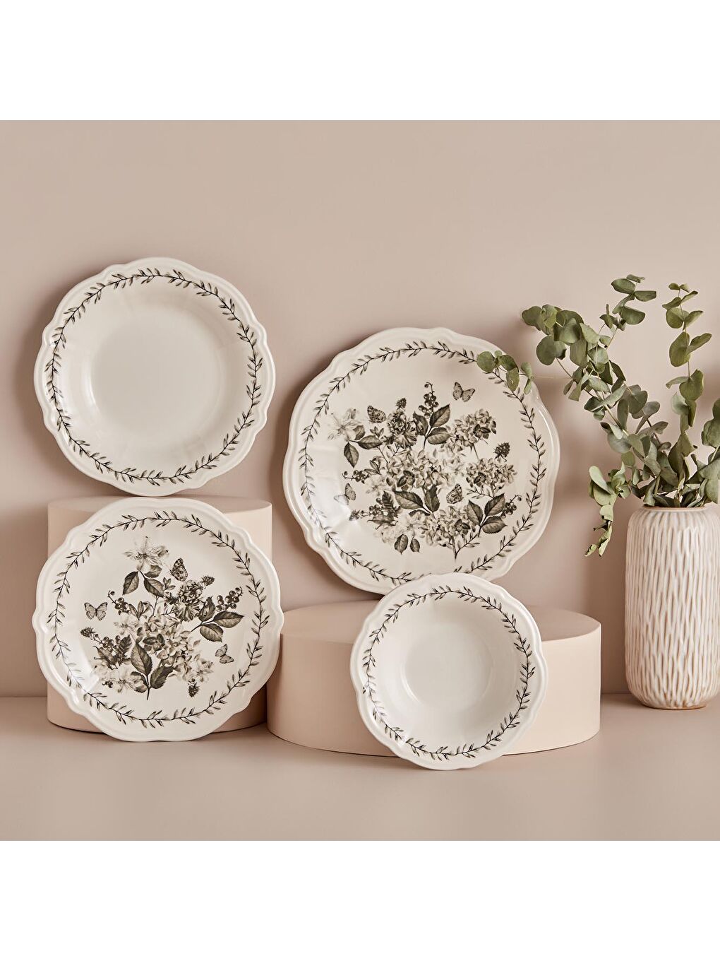 Bella Maison Yeşil Isabella Stoneware 24 Parça 6 Kişilik Yemek Takımı Yeşil