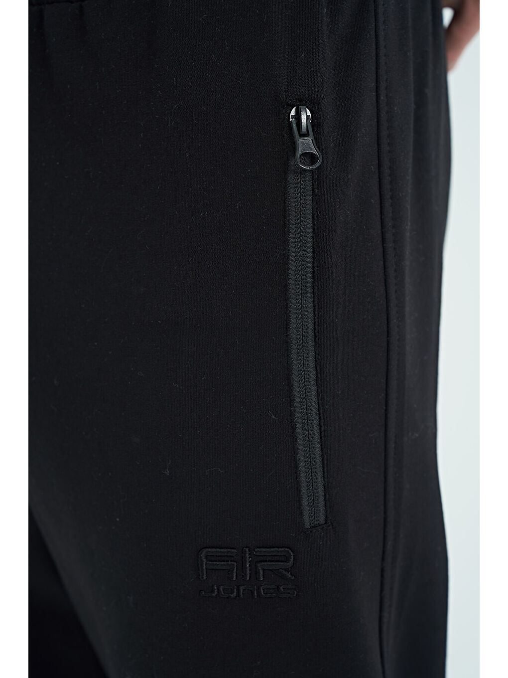 Harry Gri Melanj - Siyah Dik Yaka Standart Kalıp Erkek Eşofman Takım - 85197-4