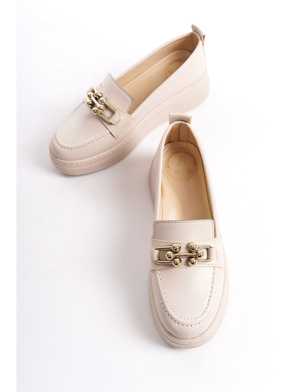 Bej D602 Günlük Ortopedik Kadın Loafer Ayakkabı-1