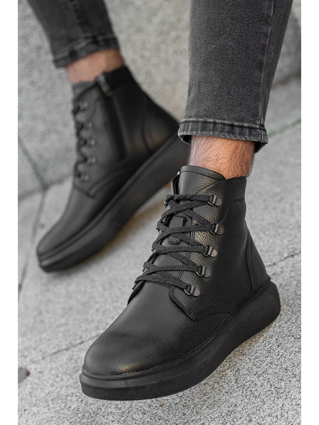 Siyah D1410 Soğuk Geçirmez Erkek Bot-3
