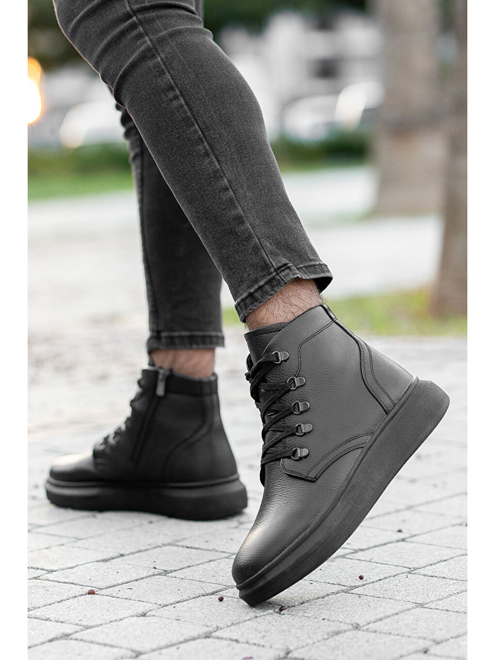 Siyah D1410 Soğuk Geçirmez Erkek Bot-5