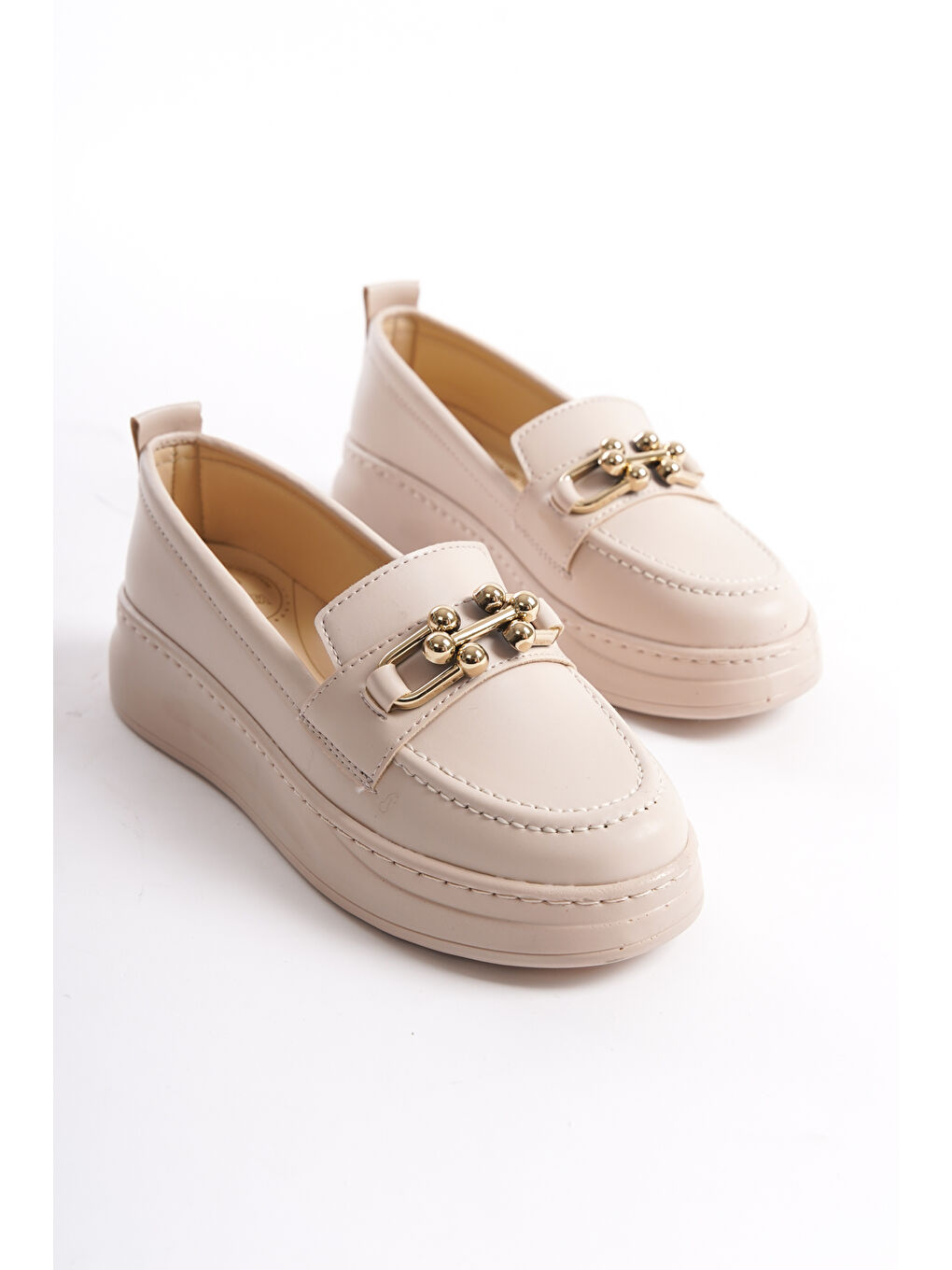 Bej D602 Günlük Ortopedik Kadın Loafer Ayakkabı-3