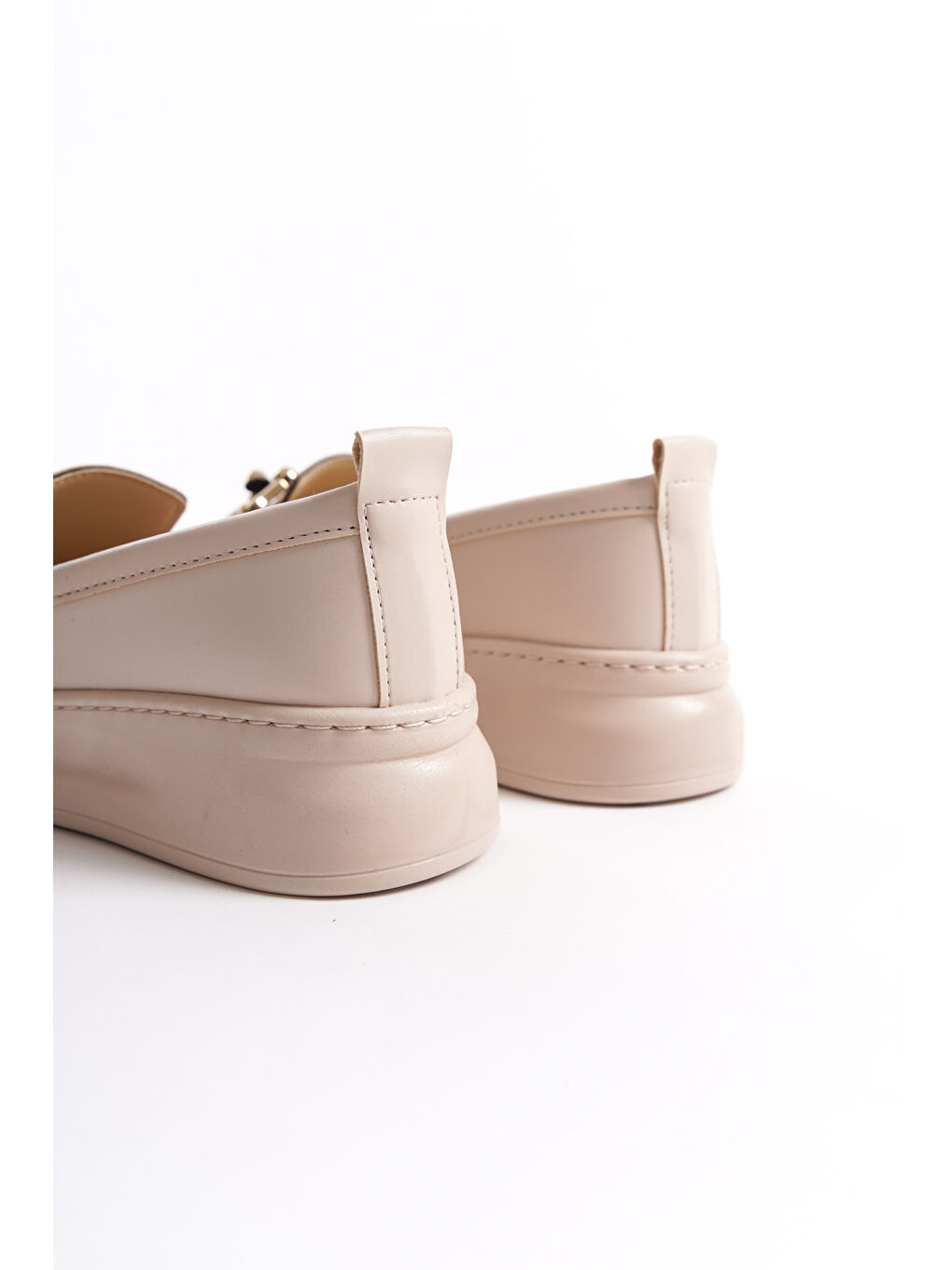 Bej D602 Günlük Ortopedik Kadın Loafer Ayakkabı-5