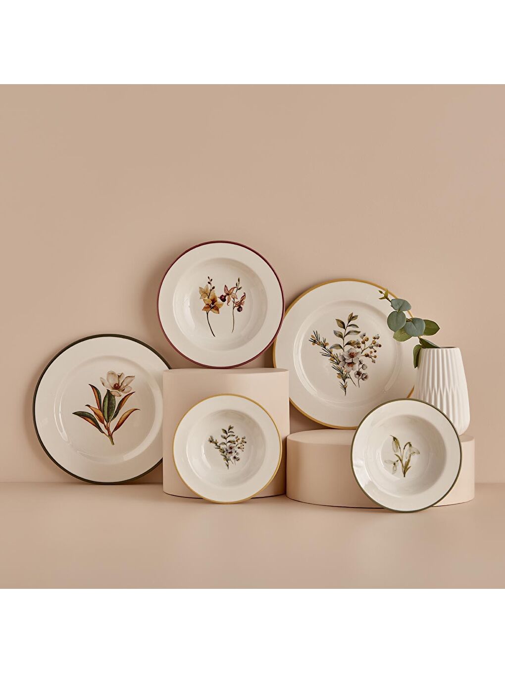 Bella Maison Karışık Garden Stoneware 12 Parça 4 Kişilik Yemek Takımı Mix - 1