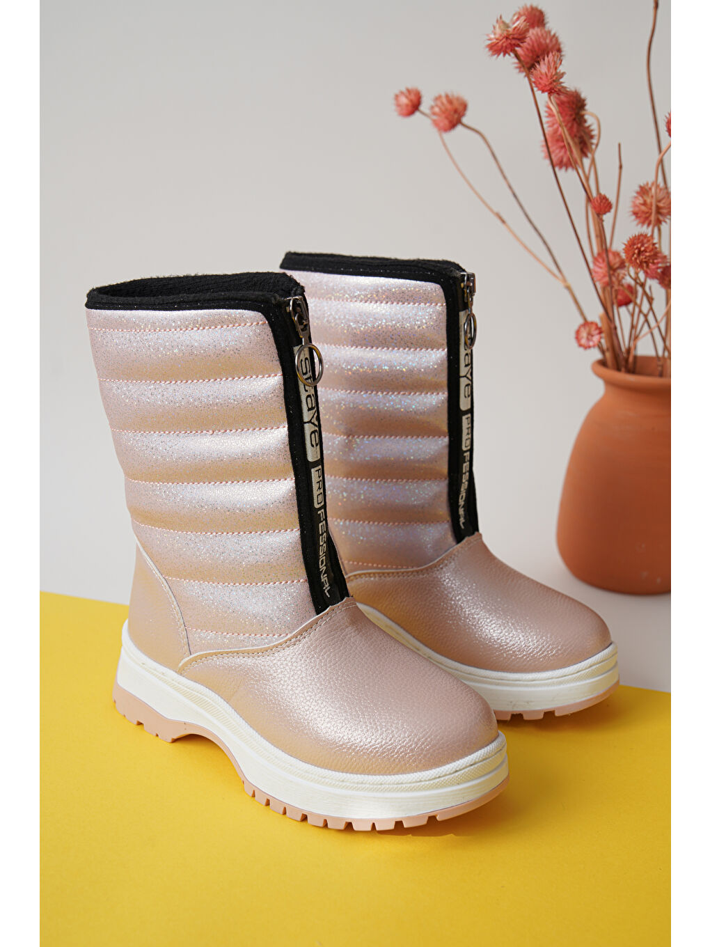 Pembe D078 Günlük Ortopedik Kız Çocuk Soğuk Geçirmez Bot-1