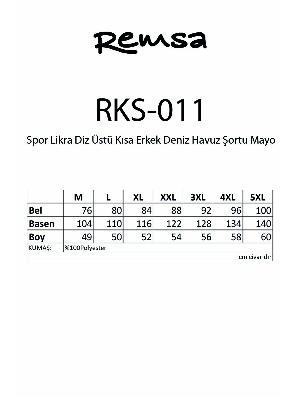 Spor Elastan Kısa Erkek Deniz Havuz Şortu Mayo Rks-011 Lacivert-1
