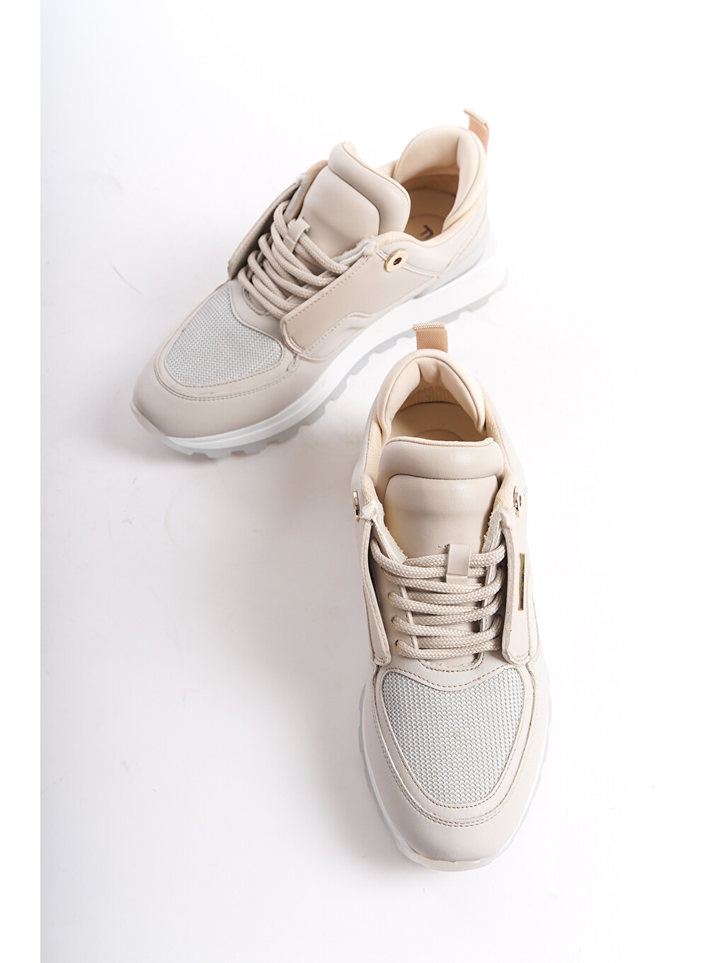 Bej D0852 Günlük Ortopedik Kadın Sneaker Spor Ayakkabı-3
