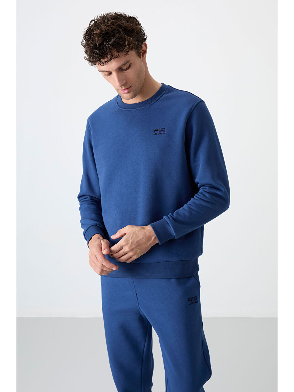 Andy İndigo Rahat Kalıp Şardonlu Jogger Erkek Eşofman Takım - 85190-1