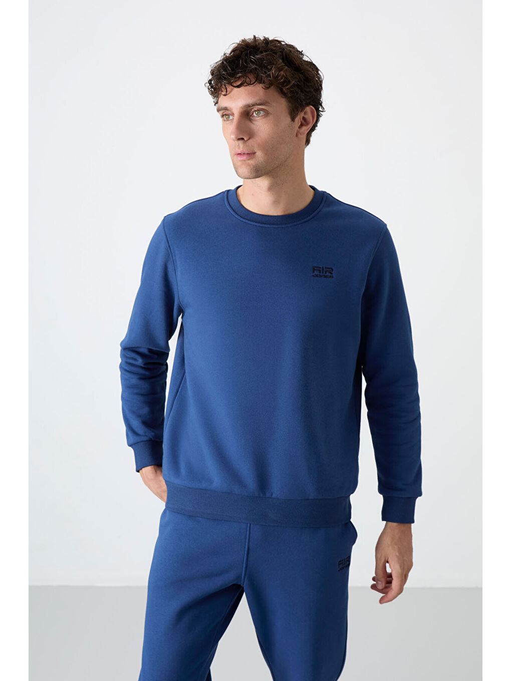 Andy İndigo Rahat Kalıp Şardonlu Jogger Erkek Eşofman Takım - 85190-3