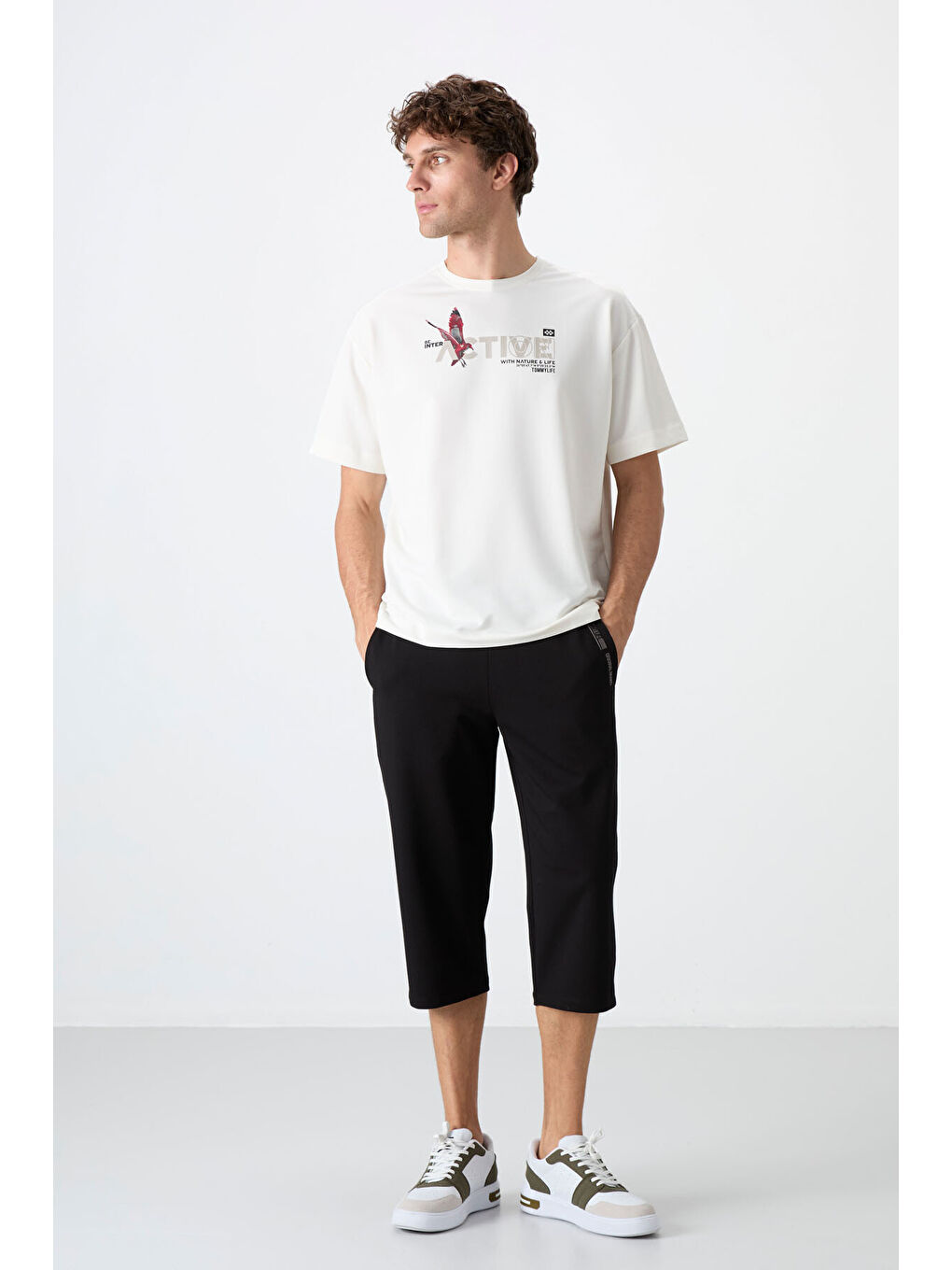 Siyah Ön Cep Detaylı Standart Kalıp Klasik Paça Erkek Kapri - 83092