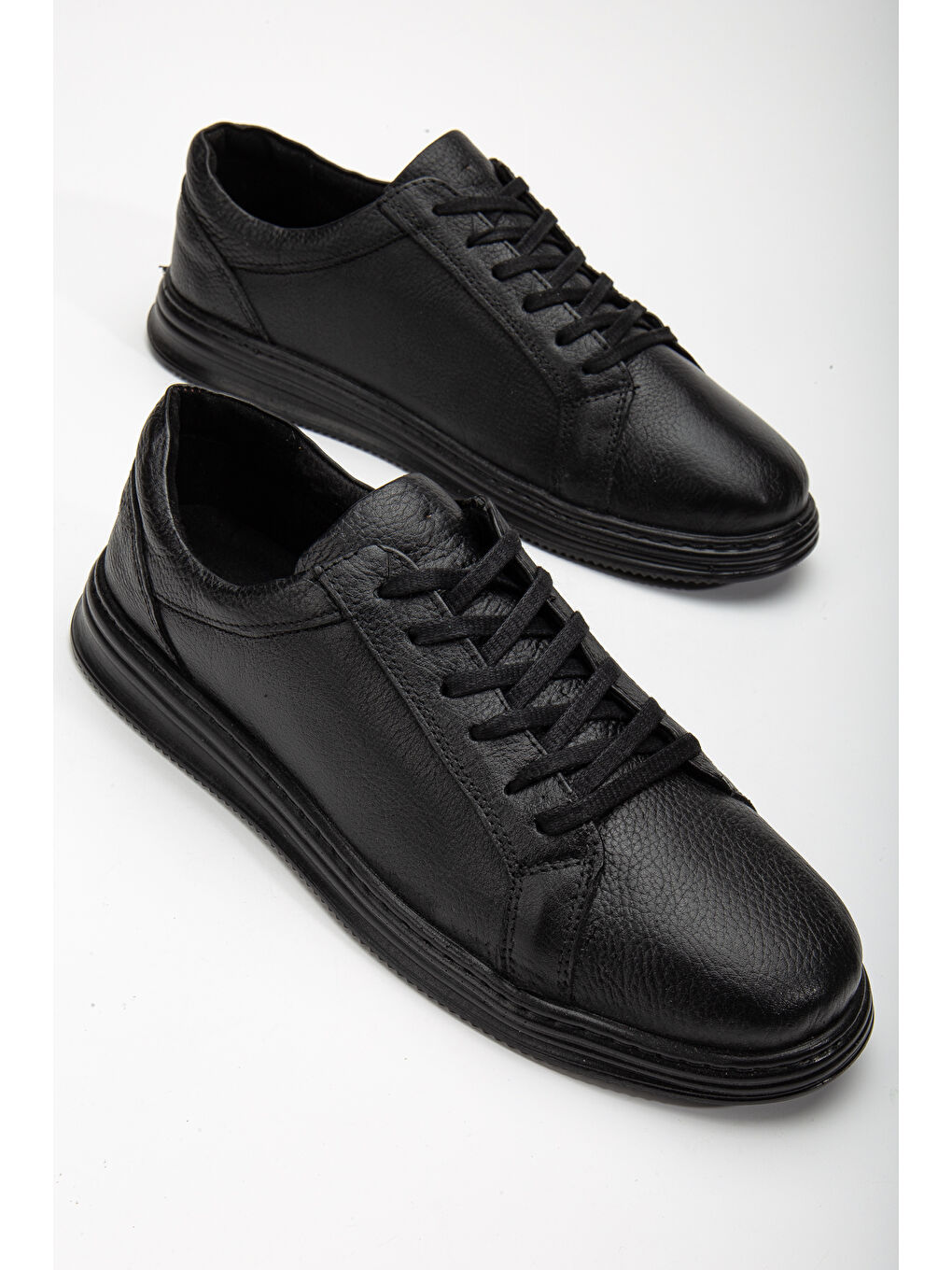 Siyah D563 Günlük Ortopedik Hakiki Deri Erkek Ayakkabı-3