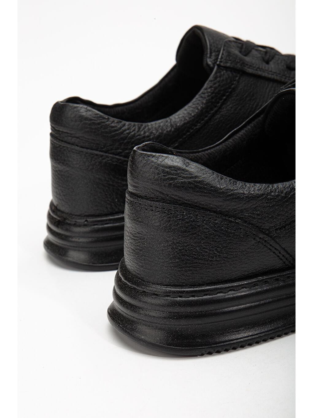 Siyah D563 Günlük Ortopedik Hakiki Deri Erkek Ayakkabı-5