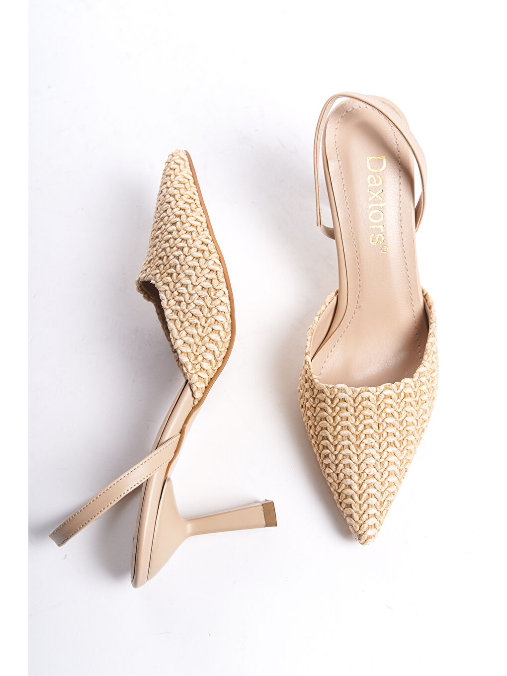 Bej D449 Günlük Kadın Klasik Topuklu Ayakkabı-5