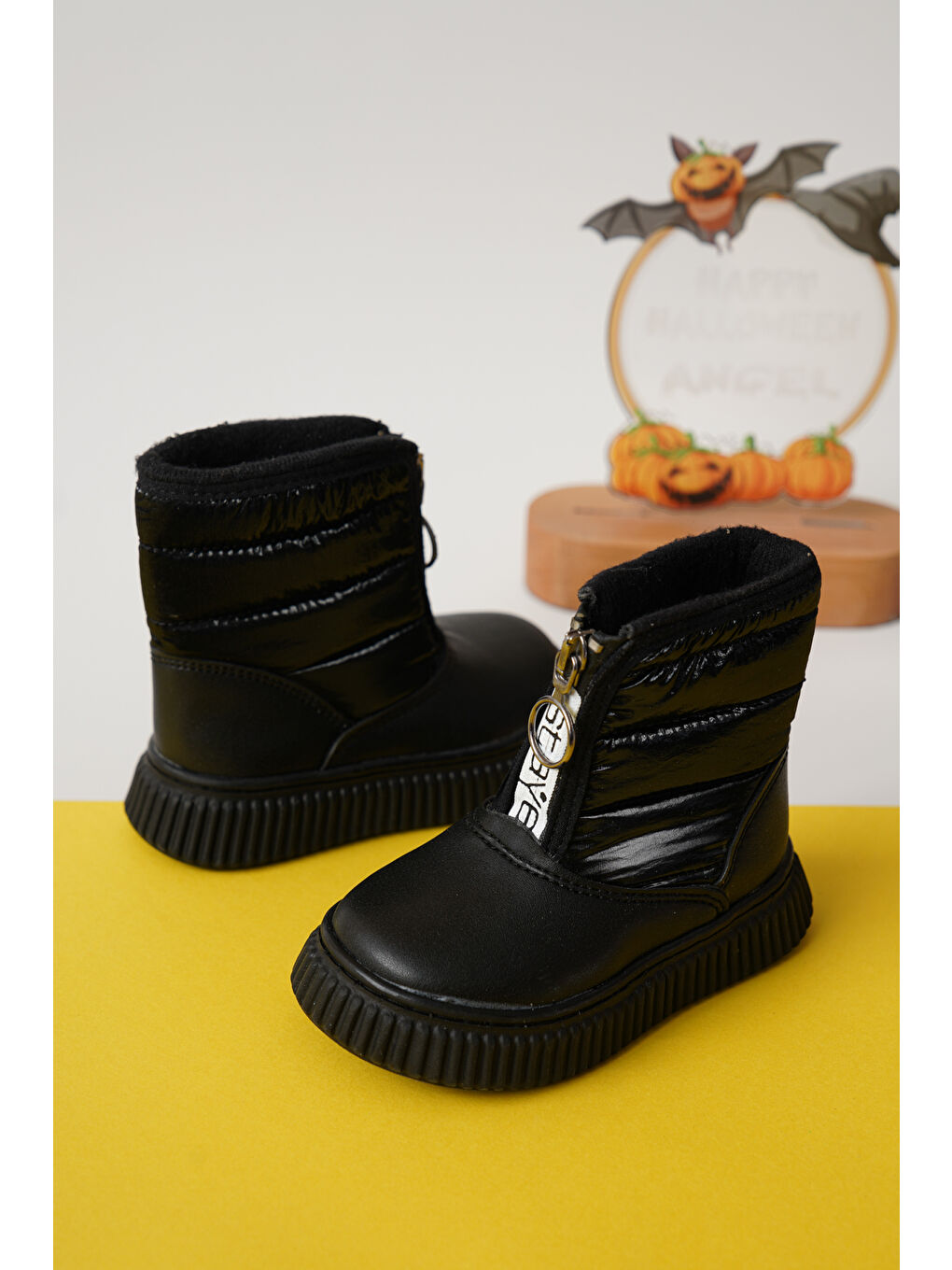 Siyah D078 Günlük Ortopedik Kız Çocuk Soğuk Geçirmez Bot-3