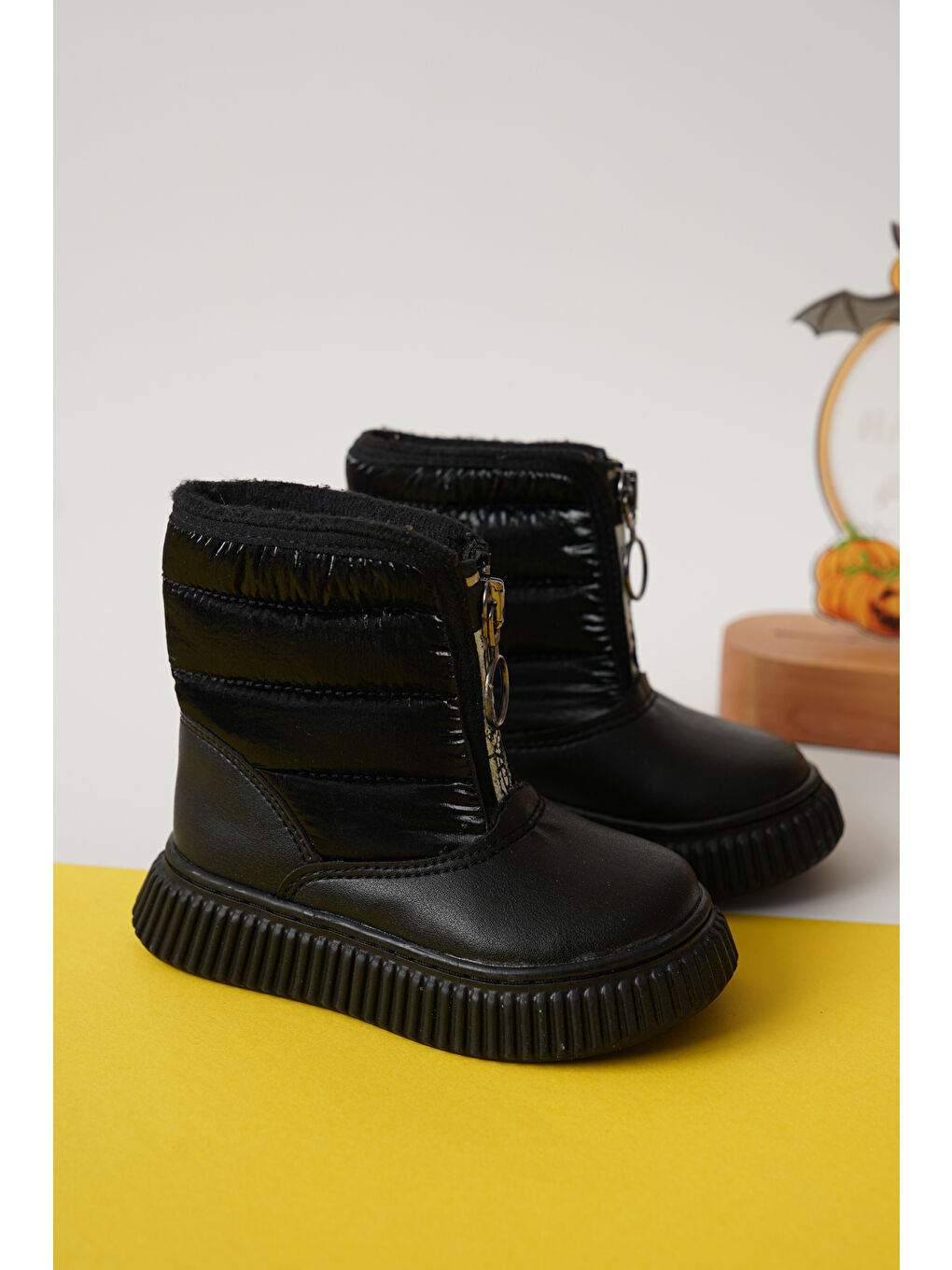 Siyah D078 Günlük Ortopedik Kız Çocuk Soğuk Geçirmez Bot-5