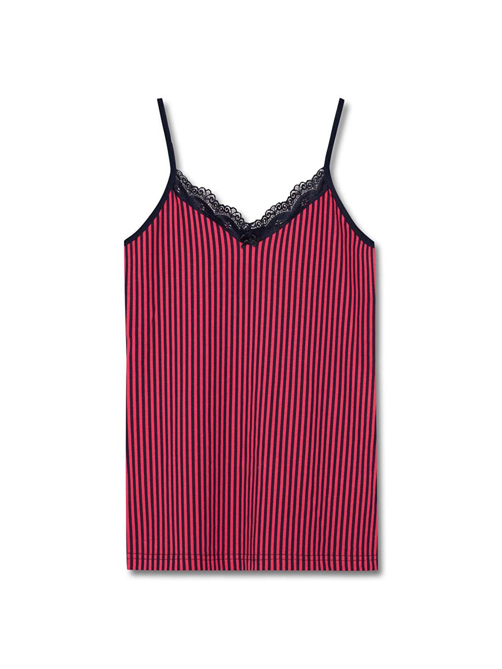 Fuşya Pamuklu Desenli İnce Askılı V Yaka Atlet ve Şort Kadın Pijama Takım-1