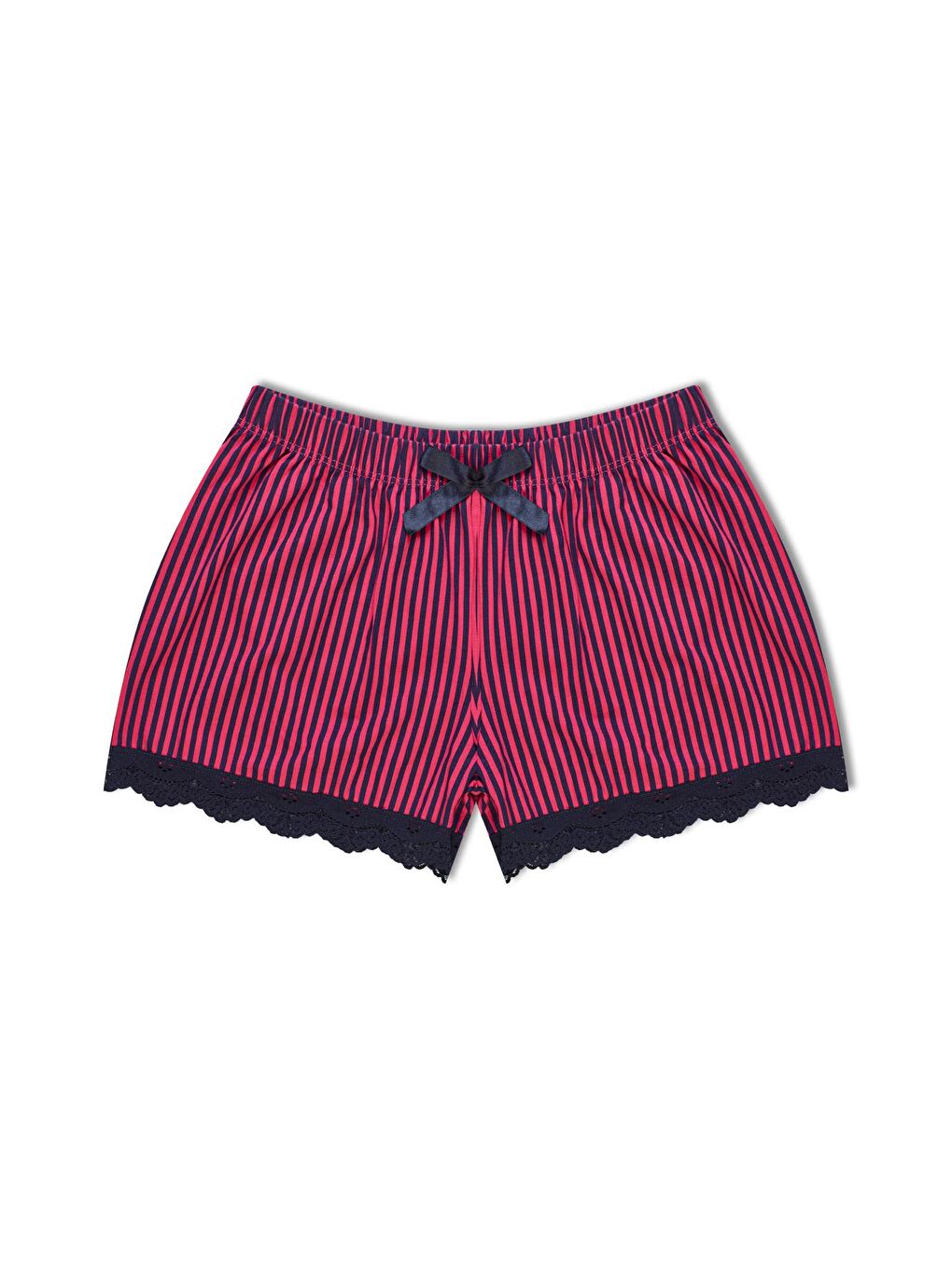 Fuşya Pamuklu Desenli İnce Askılı V Yaka Atlet ve Şort Kadın Pijama Takım-2