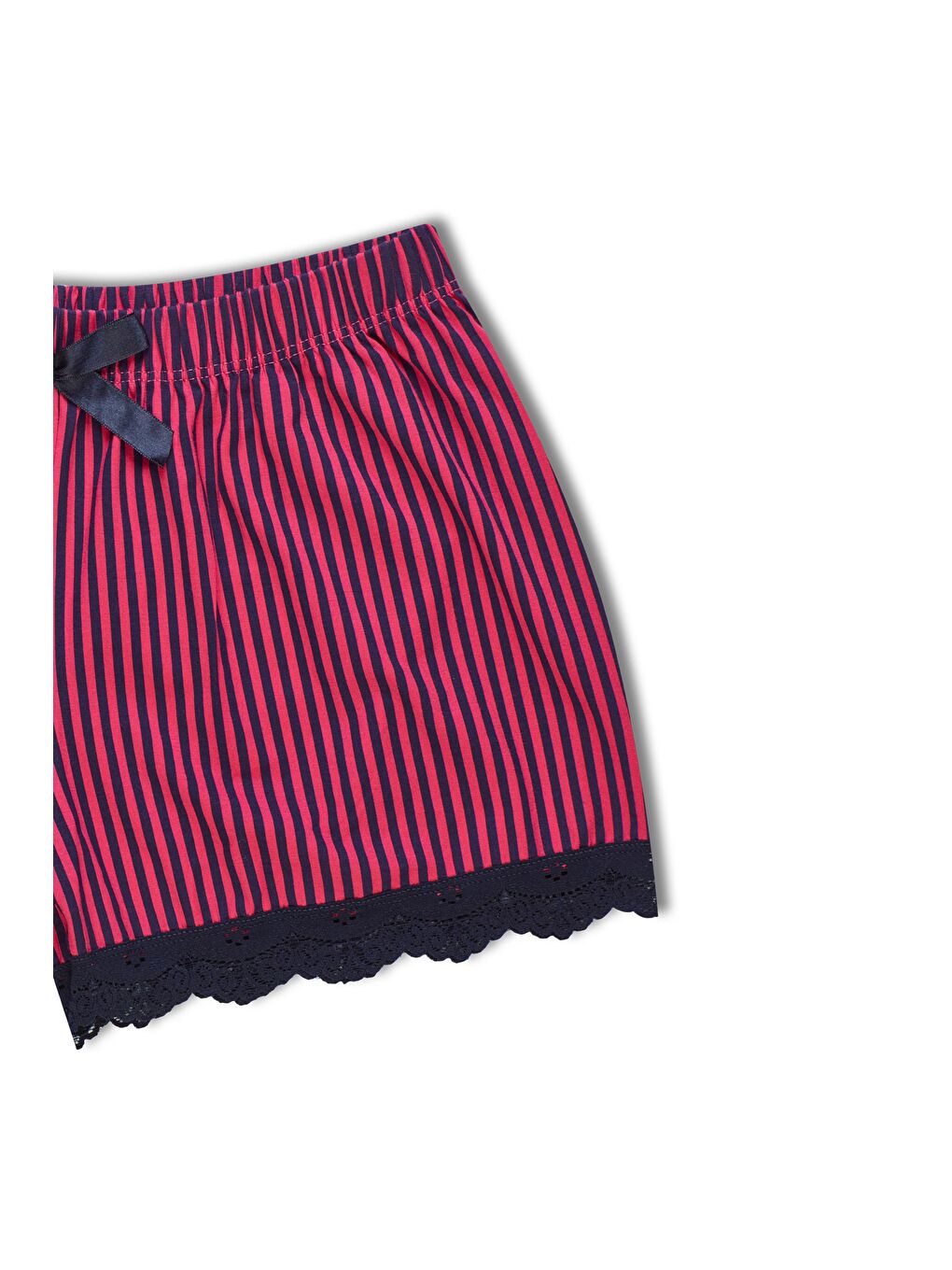 Fuşya Pamuklu Desenli İnce Askılı V Yaka Atlet ve Şort Kadın Pijama Takım-4