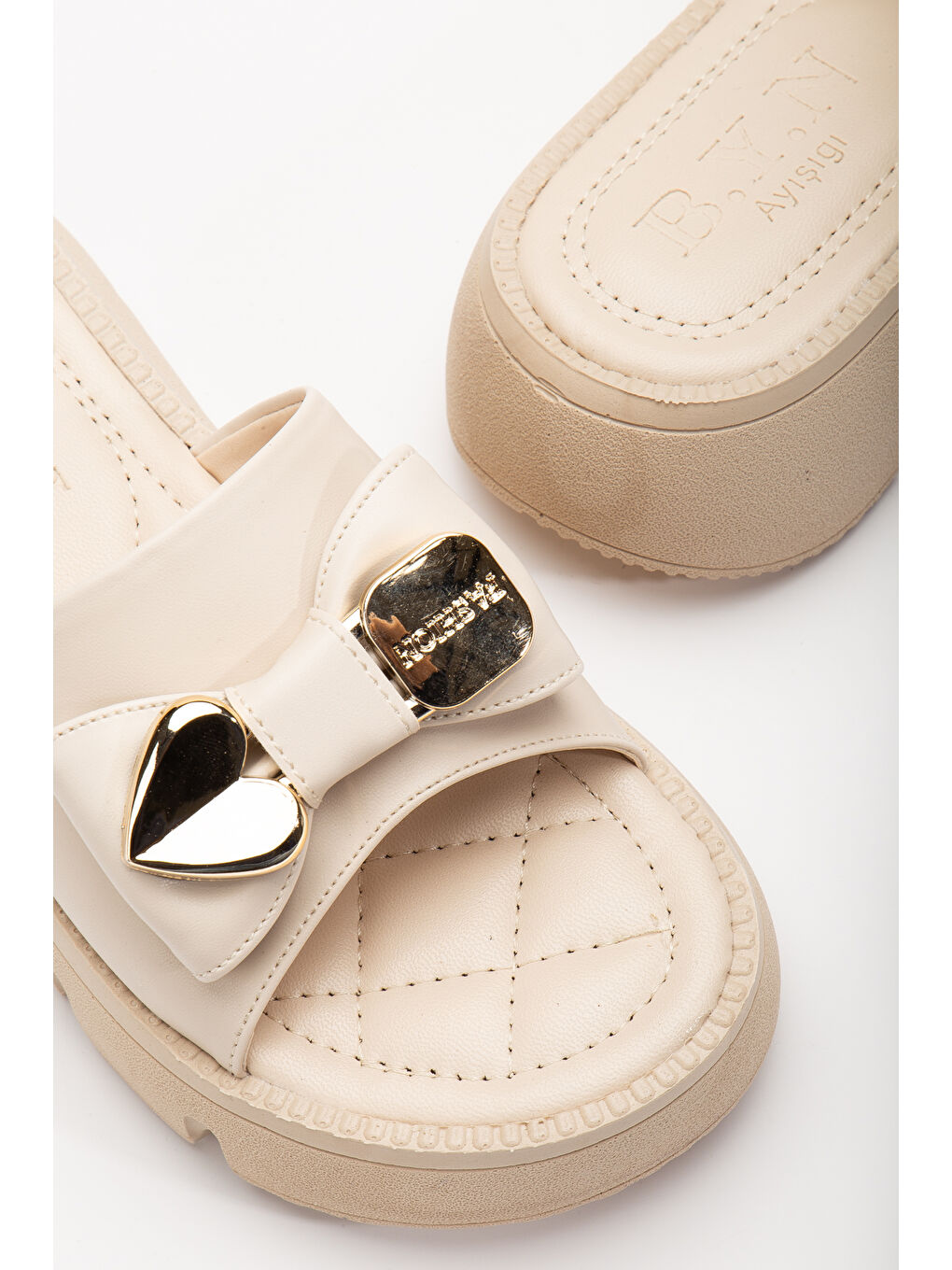 Bej D193 Günlük Ortopedik Kadın Terlik-4