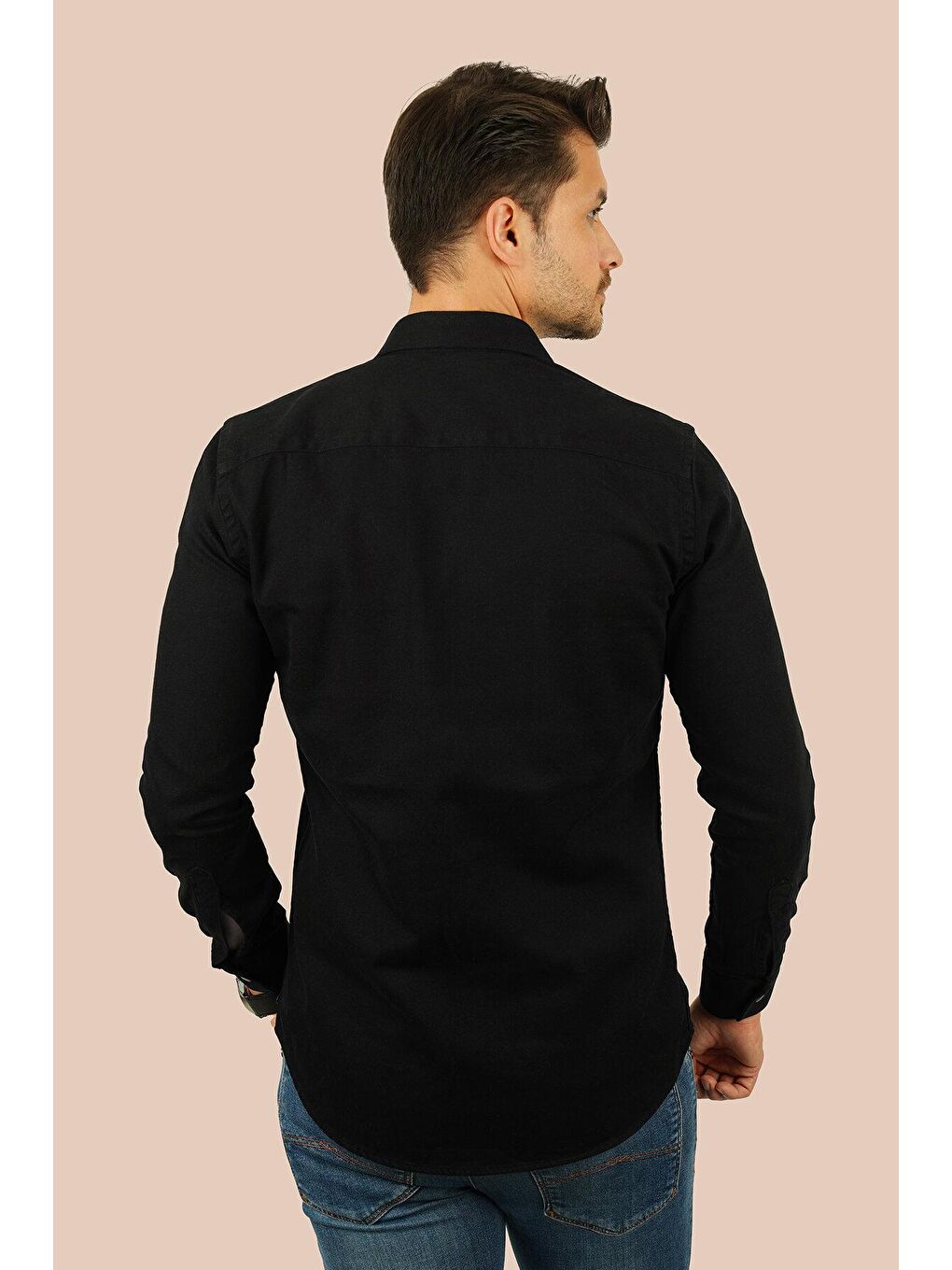 Etikmen Siyah Slimfit Gerçek Jean Erkek Gömlek - 6