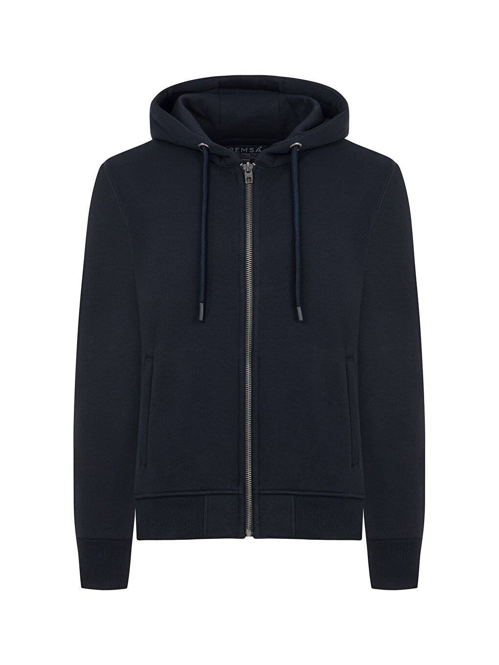 Lacivert Premium Kumaş Üç İplik Şardonlu Kapüşonlu Erkek Fermuarlı Sweatshirt Hırka-3