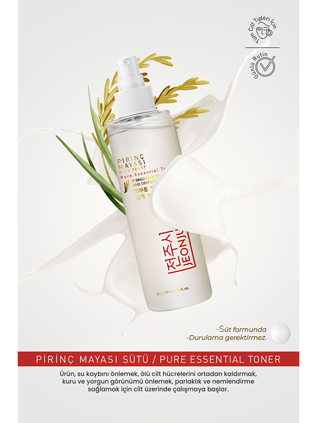 Pirinç Mayası Beyazlatıcı Aydınlatıcı Leke Karşıtı Nemlendirici Tonik-1