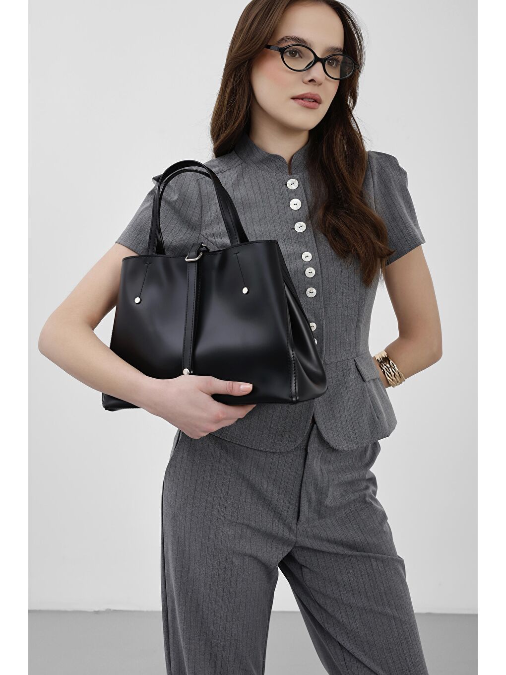 Fedi Yavrulu El Ve Omuz Çantası Siyah-2