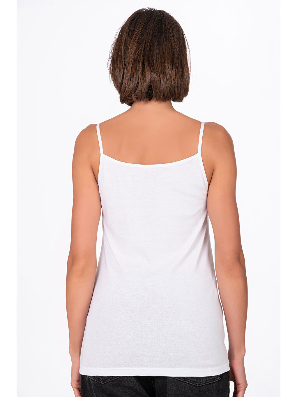 Kadın Pamuklu Ribana İp Askılı Klasik Atlet 3'Lü Paket – Esnek & Rahat | Beyaz K0107-3