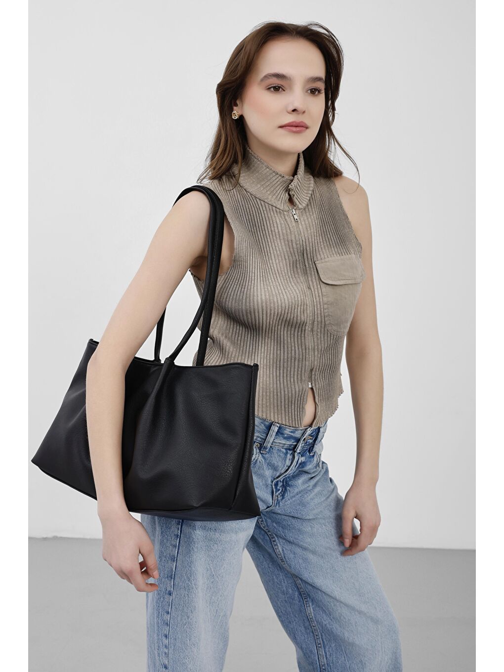 Chantel Omuz Çantası Siyah-3