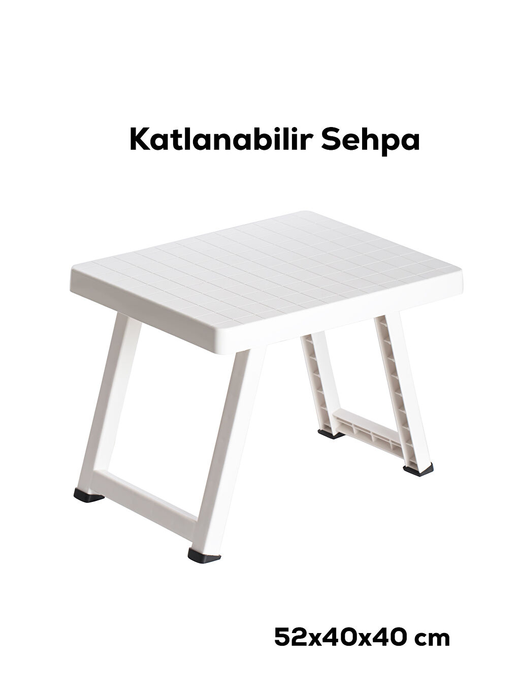 Sarı 0010 Portatif Katlanabilir Kamp Piknik Balkon Masası - Küçük Plastik Katlanır Sehpa