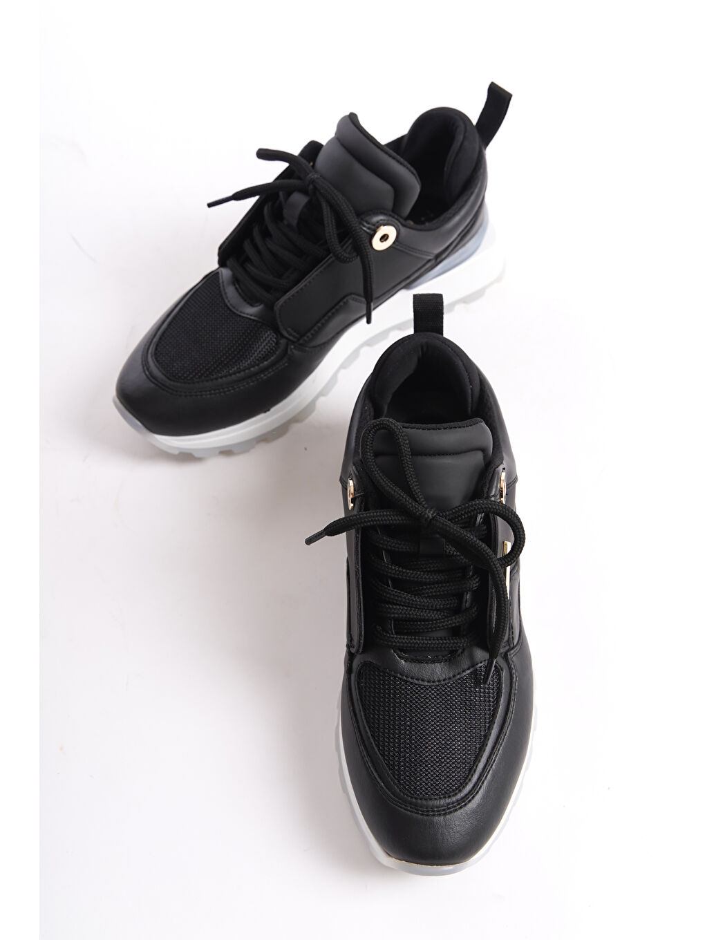 Siyah D0852 Günlük Ortopedik Kadın Sneaker Spor Ayakkabı-3