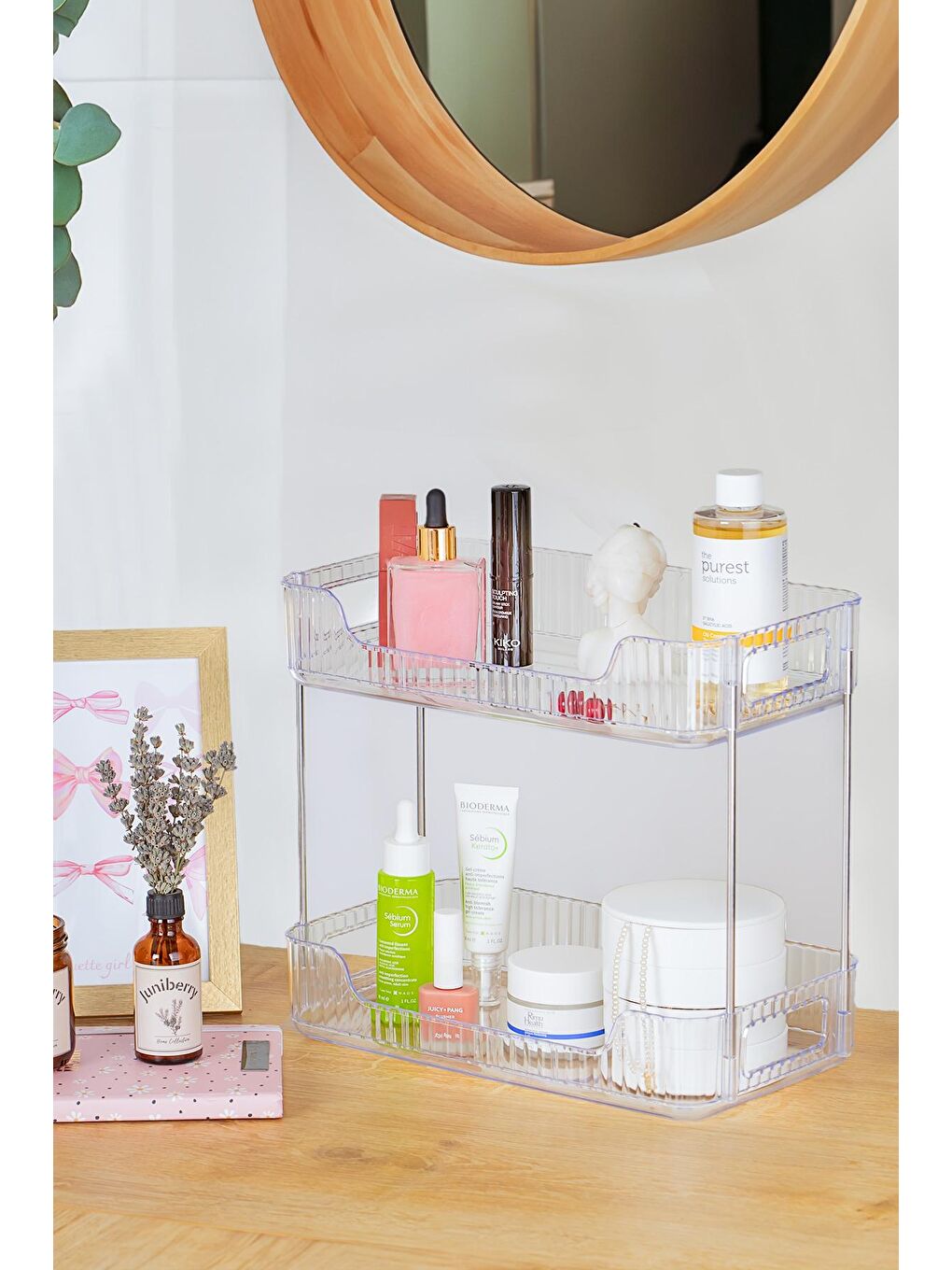 HMD-002 Çok Amaçlı Banyo Mutfak Organizer Makyaj Düzenleyicisi 2 Katlı Raf-4