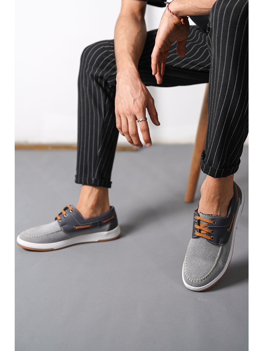 Gri Tokyo Günlük Ortopedik Terletmez Keten Erkek Klasik Ayakkabı-1