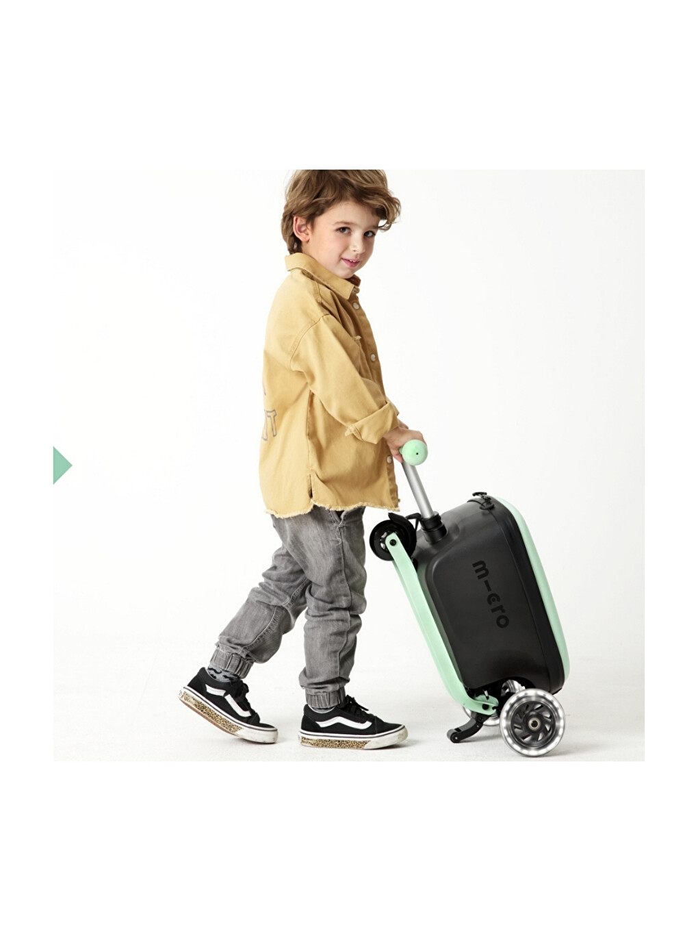 Yeşil Ride On Luggage Junior Scooter Bagaj Çanta Mint-5