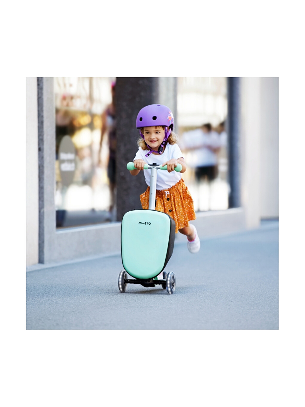 Yeşil Ride On Luggage Junior Scooter Bagaj Çanta Mint-6