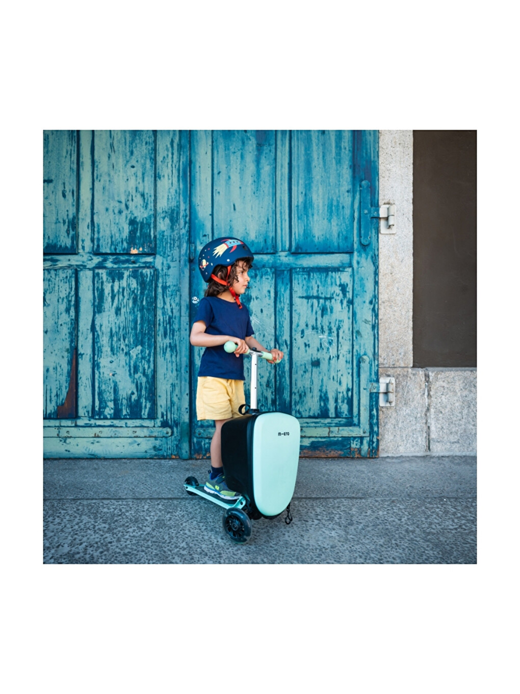 Yeşil Ride On Luggage Junior Scooter Bagaj Çanta Mint-7