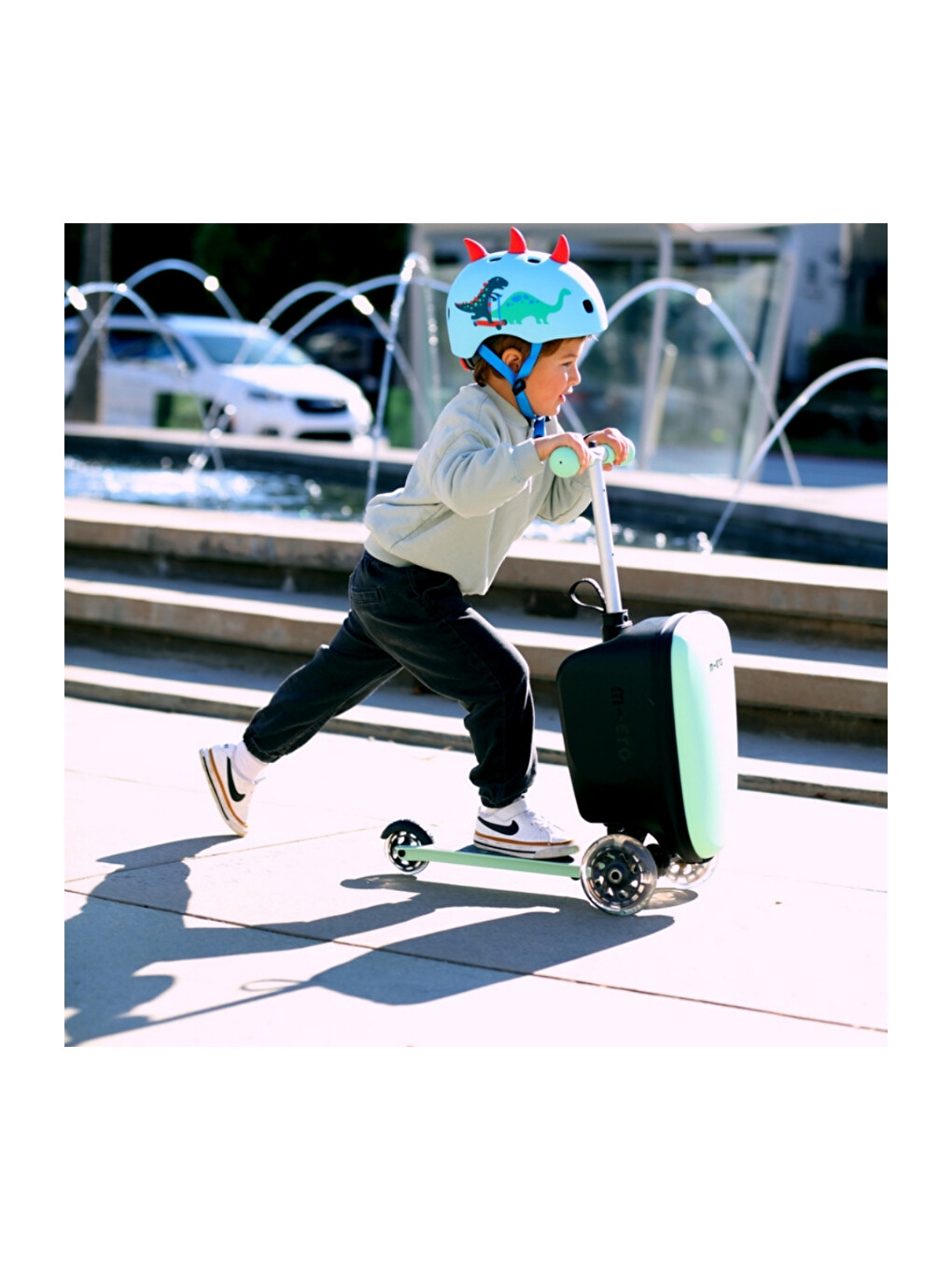 Yeşil Ride On Luggage Junior Scooter Bagaj Çanta Mint-8