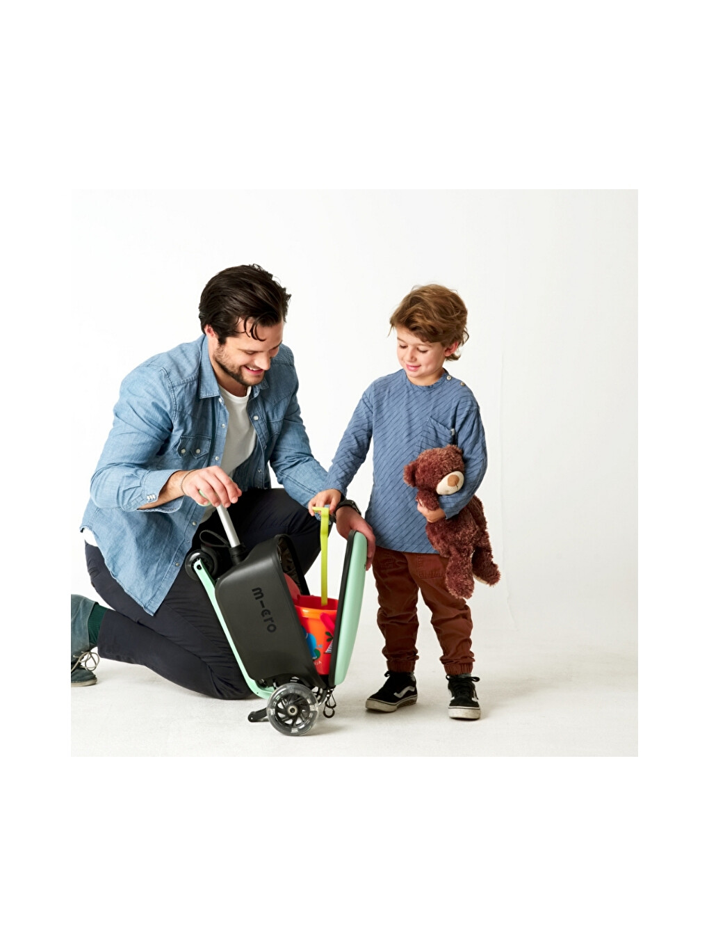 Yeşil Ride On Luggage Junior Scooter Bagaj Çanta Mint-9