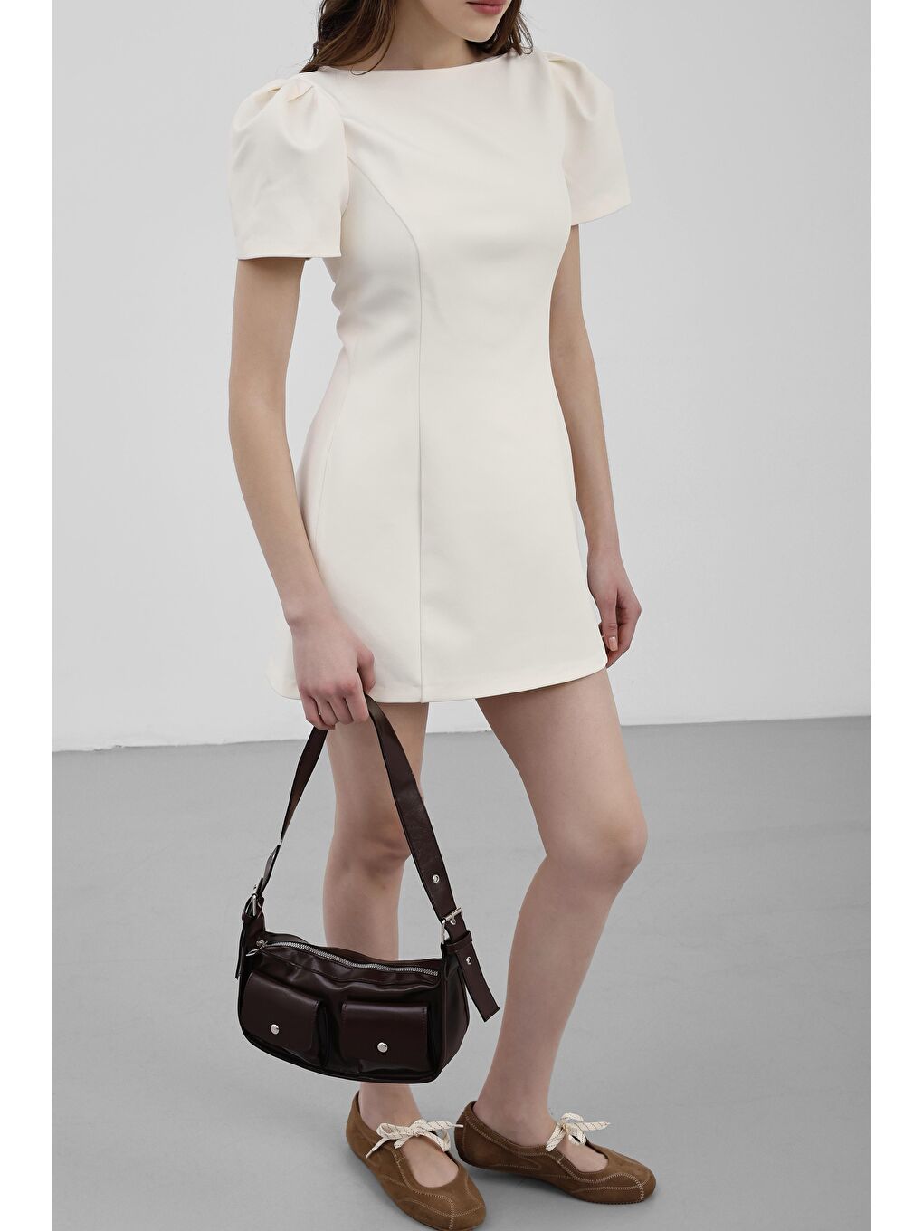 Kahverengi Diana Vintage Baget Çanta Kahve-4