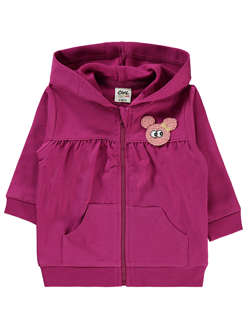 Baby Kız Bebek Kapüşonlu Hırka 6-18 Ay Orkide Moru