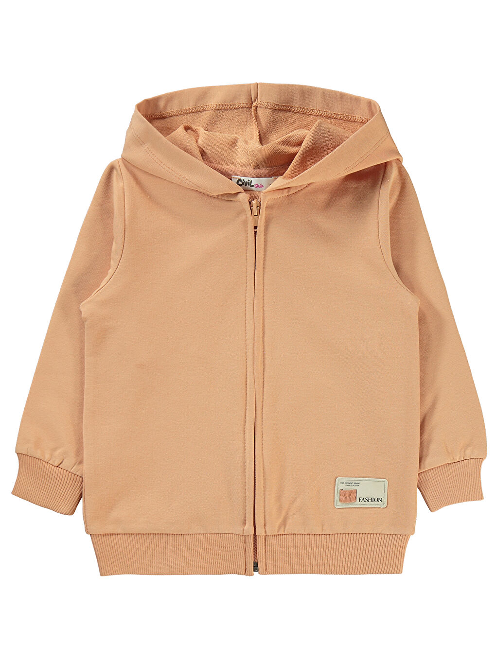 Kahverengi Kız Çocuk Kapüşonlu Fermuarlı Sweatshirt 2 5 Yaş İtalyan Kili