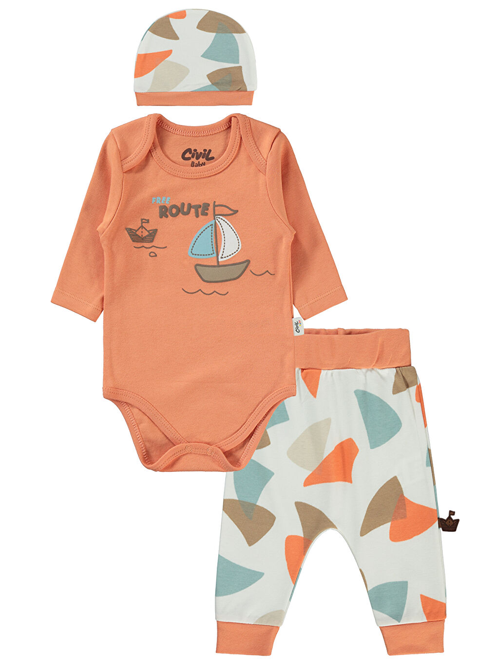 Turuncu Baby Erkek Bebek 3'lü Takım 6-18 Ay Oranj