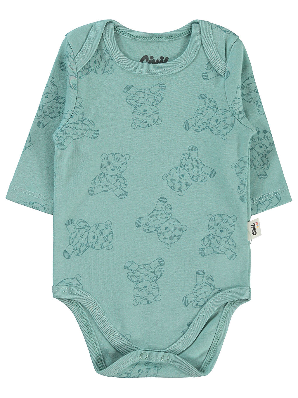 Baby Erkek Bebek 2'li Çıtçıtlı Badi 3-18 Ay Petrol-1