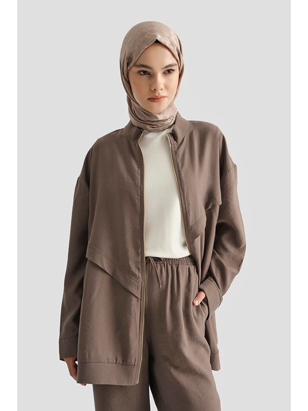 Bej Cupra Hırka 25Yd4225-1 Vizon-3