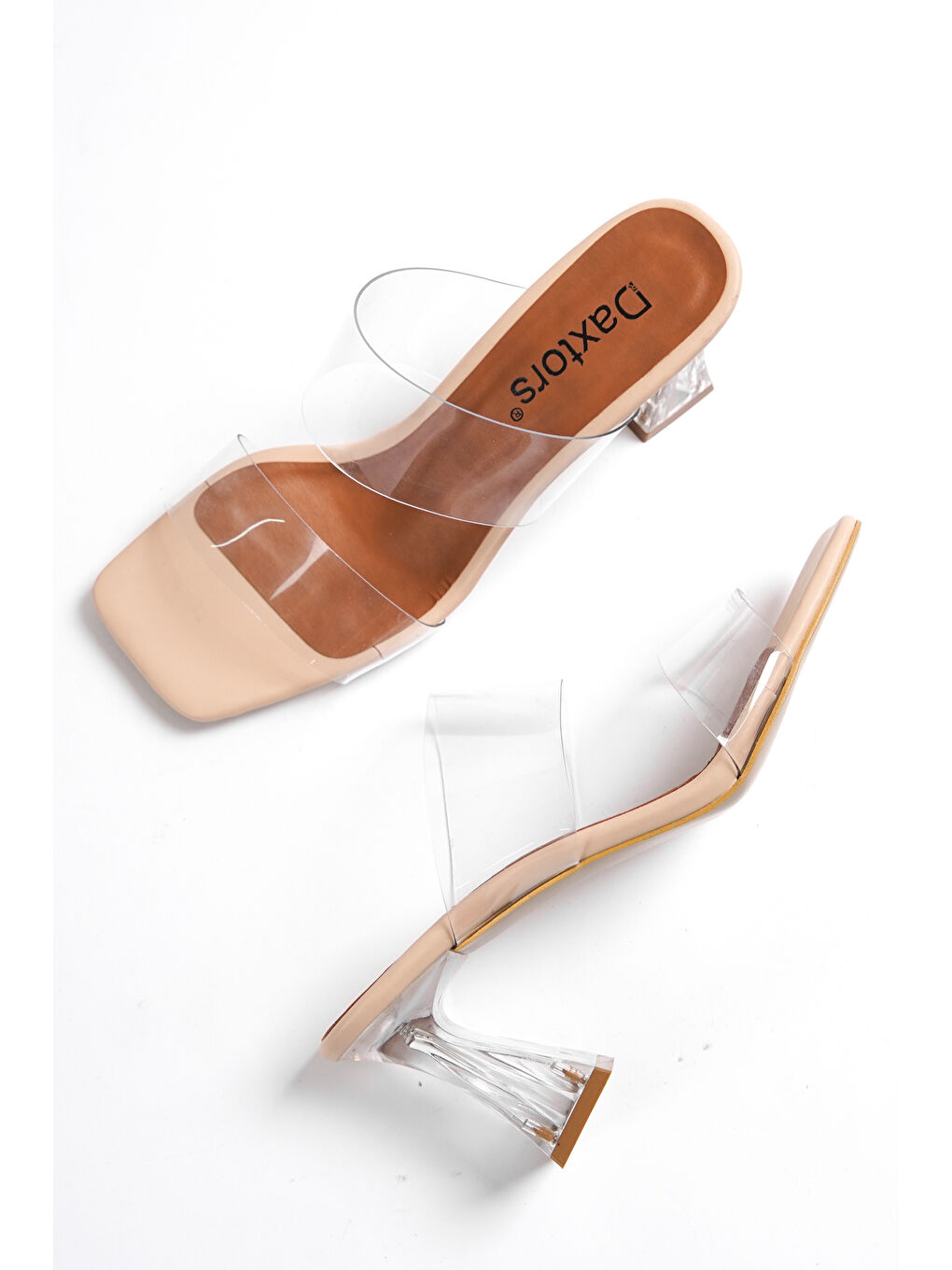 Bej D2077 Kadın Günlük Ortopedik Klasik Topuklu Ayakkabı-3