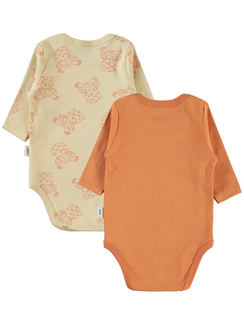 Kahverengi Bebek 2'li Çıtçıtlı Badi 3-18 Ay Tarçın-1