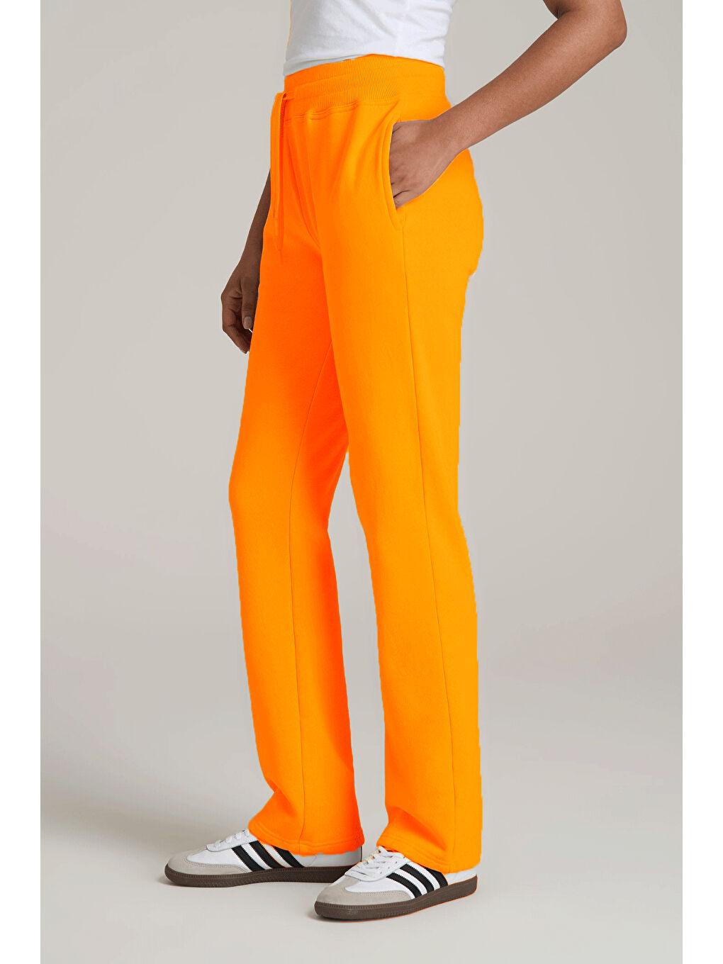 Turuncu Kadın İçi Polarlı 3 iplik Kalın Eşofman Altı SPR24EAK95-1