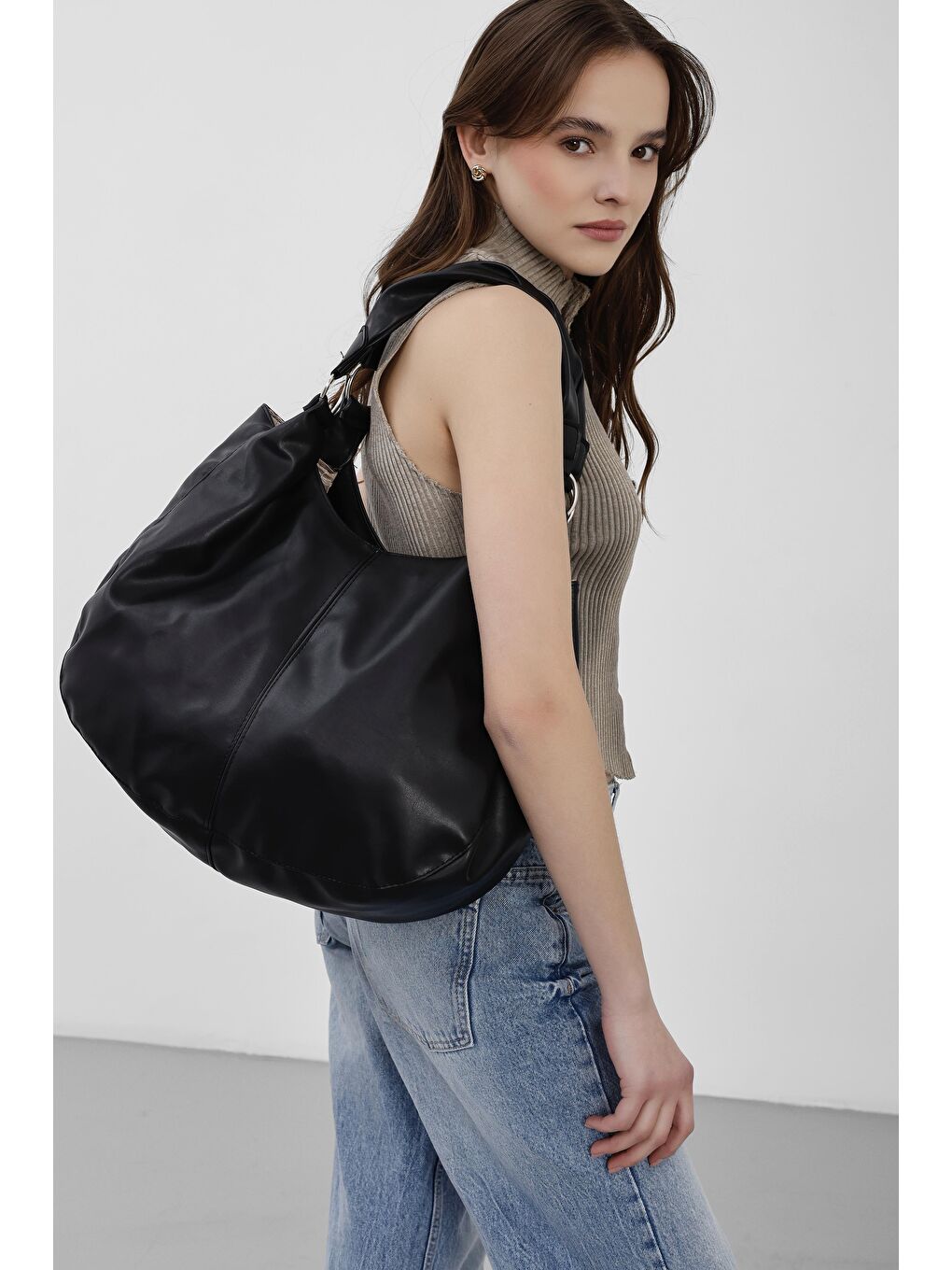 Marlene Salaş Omuz Çantası Siyah-4